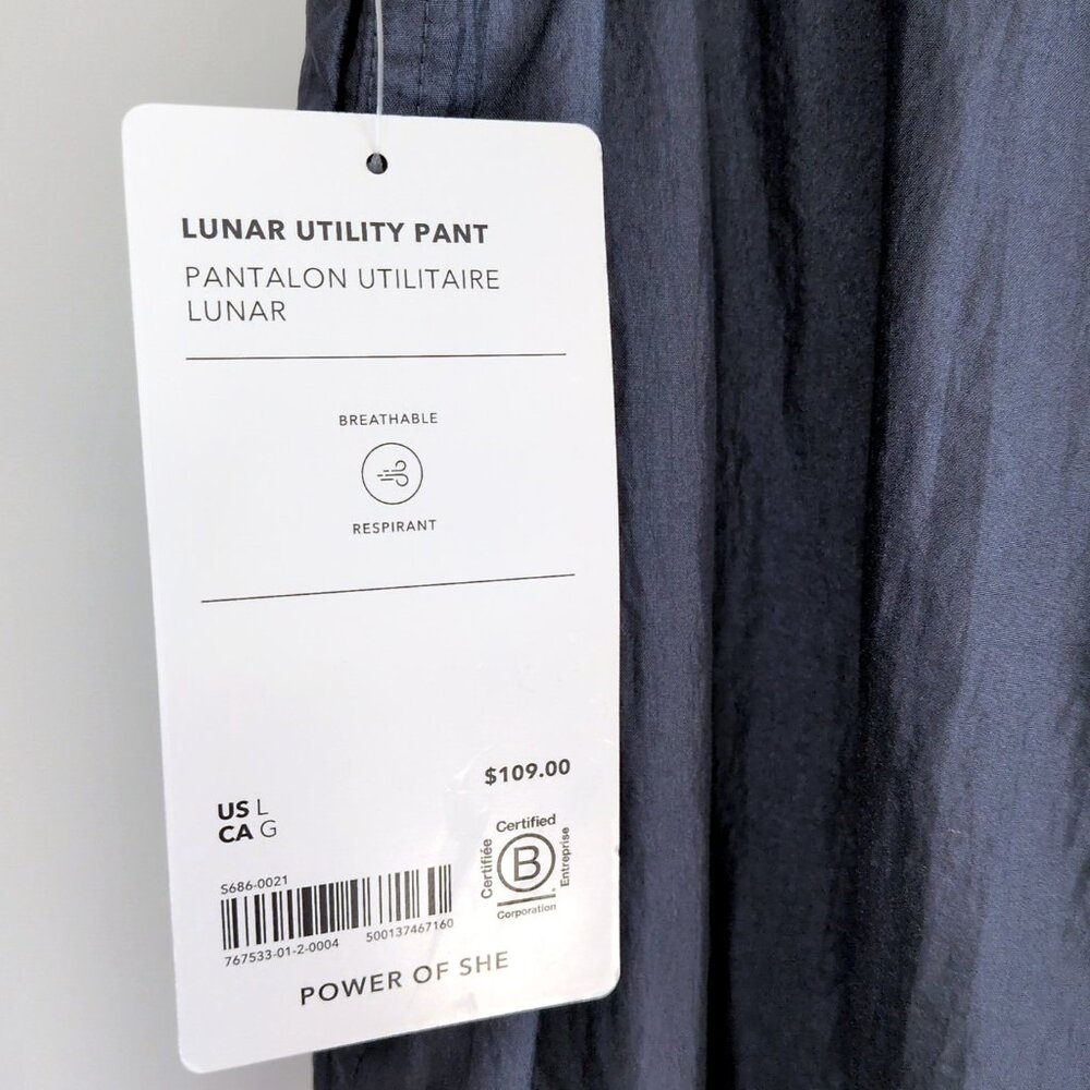 Athleta Lunar Utility Pant L Dark Rinse gray NWT athleisure adjustable hem - Picture 5 of 5